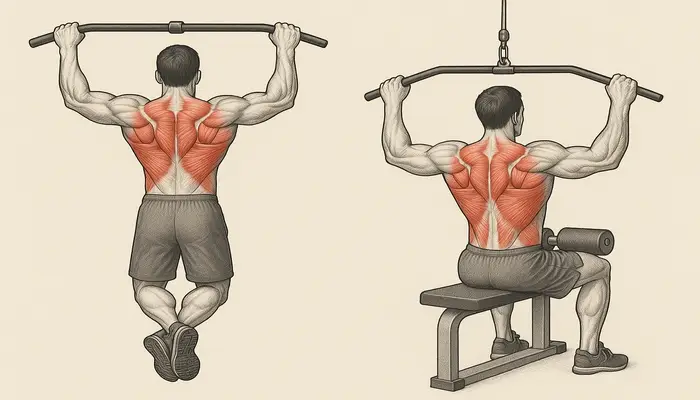 pullups vs lat pulldown for back development are pull-ups enough for back