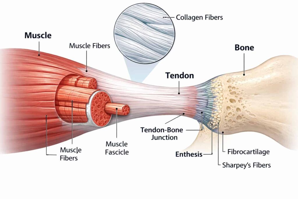 Elbow tendon pain from gym training showing early signs of tendon injury and slow tendon healing process

Image alt text 2